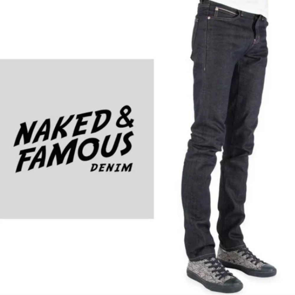 Naked & Famous REVOLVE Skinny Guy - Black Power Stretch size 32 EUC